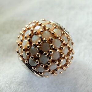 Pandora Essence 14k Gold and White Zirconia Beaded Charm